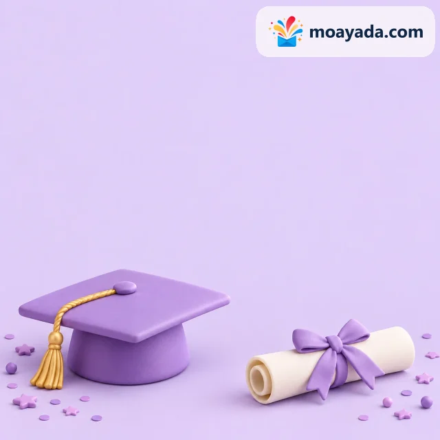 قبعة ليلكية وشهادة بيضاء من الطين الناعم في الأسفل.